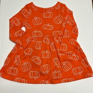Cat & Jack Orange Pumpkin Halloween Dress Girls Size 18M, New